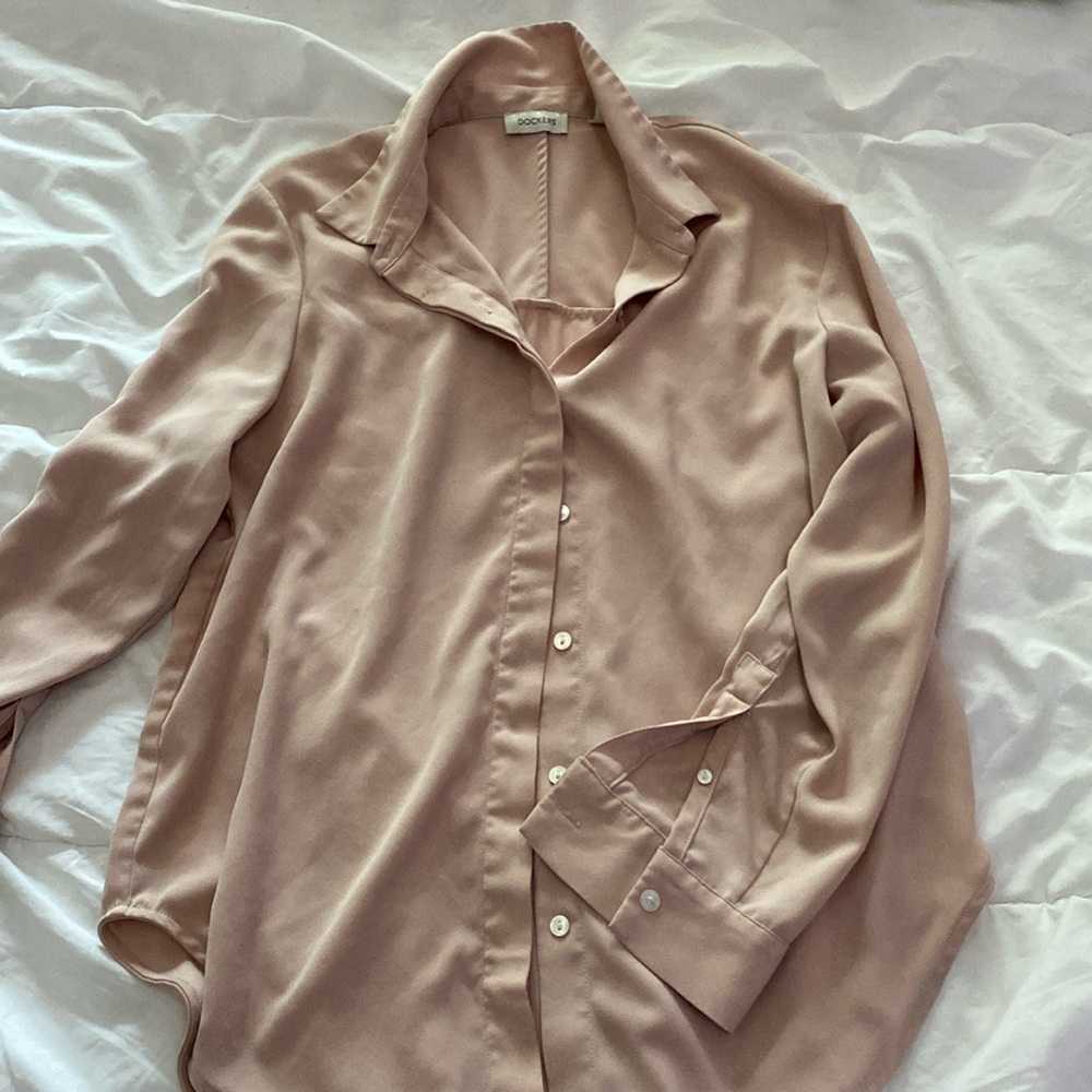 Dockers pale pink button down
